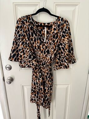 Uncle Frank Tie-Waist Animal Print Dress Size XS